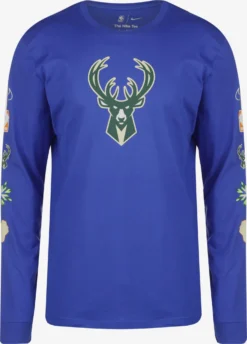 Nike Hauts Fonctionnels T-Shirt Fonctionnel Milwaukee Bucks Homme Bleu